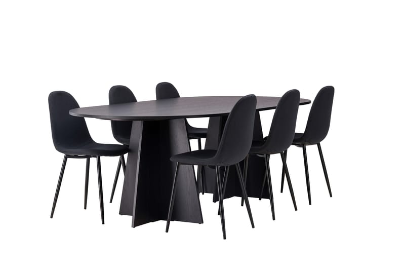 Bootcut Matgrupp 230 cm Rektangulär med 6 Polar stolar - Svart - Products - Möbler - Bord & matgrupp - Matgrupp