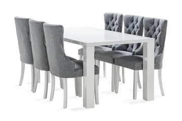 Cibus Matgrupp 180 cm inkl 6 Bergviken Stolar - Vit - Products - Möbler - Bord & matgrupp - Matgrupp