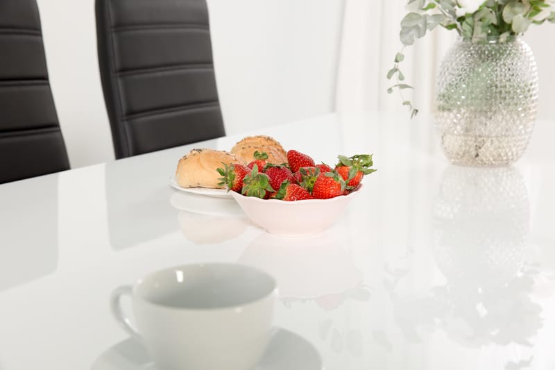 Cibus Matgrupp 180 cm med 6 Stolar - Vit/Svart Konstläder - Products - Möbler - Bord & matgrupp - Matgrupp