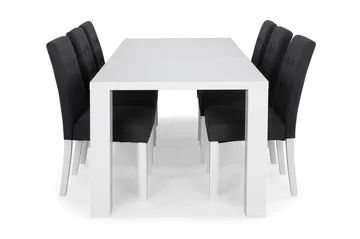 Cibus Matgrupp 180 cm med 6 Viktor Stol - Vit/Mörkgrå - Products - Möbler - Bord & matgrupp - Matgrupp