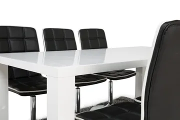 Cibus Matgrupp med 6 st Frida Stolar - Vit/Svart - Products - Möbler - Bord & matgrupp - Matgrupp