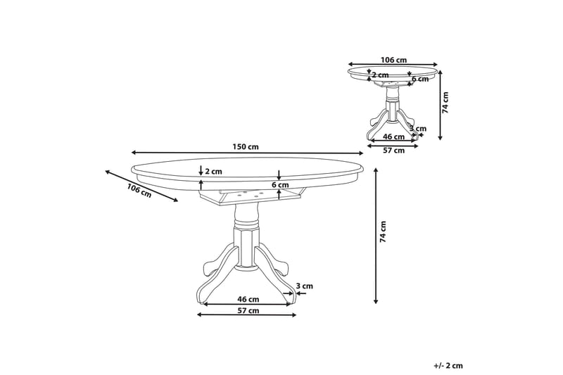 Cinnamon Matbord 106x74 cm Rund - Svart - Products - Möbler - Bord & matgrupp - Matbord & köksbord