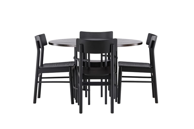 Copenhagen Matgrupp + 4 stolar, Svart/Mocca