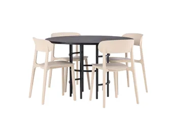 Copenhagen Matgrupp 115 cm Rund med 4 Åstol stolar - Beige - Products - Möbler - Bord & matgrupp - Matgrupp