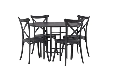 Copenhagen Matgrupp 115 cm Rund med 4 Crosett stolar - Svart - Products - Möbler - Bord & matgrupp - Matgrupp