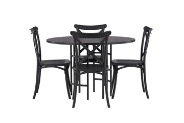 Copenhagen Matgrupp 115 cm Rund med 4 Crosett stolar - Svart - Products - Möbler - Bord & matgrupp - Matgrupp