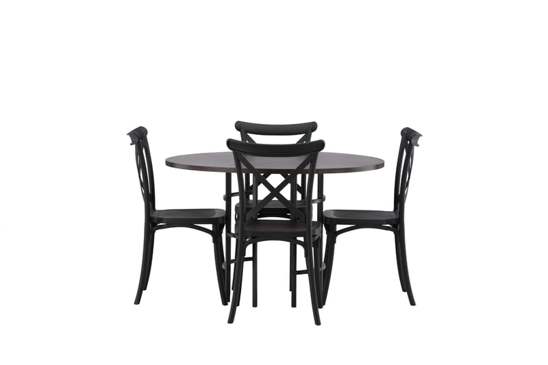 Copenhagen Matgrupp 115 cm Rund med 4 Crosett stolar - Svart - Products - Möbler - Bord & matgrupp - Matgrupp