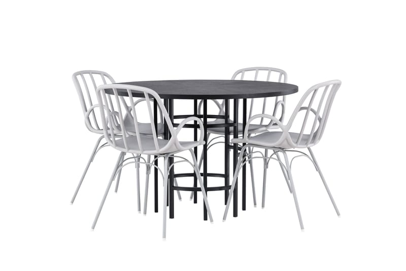 Copenhagen Matgrupp 115 cm Rund med 4 Dyrön stolar - Svart - Products - Möbler - Bord & matgrupp - Matgrupp