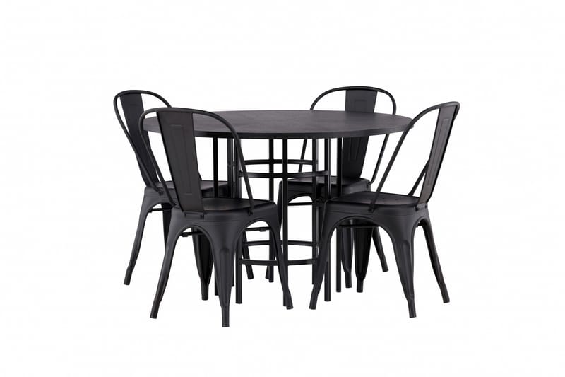 Copenhagen Matgrupp 115 cm Rund med 4 Tempe Stolar - Svart - Products - Möbler - Bord & matgrupp - Matgrupp