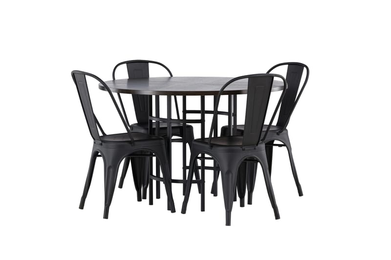 Copenhagen Matgrupp 115 cm Rund med 4 Tempe Stolar - Svart - Products - Möbler - Bord & matgrupp - Matgrupp
