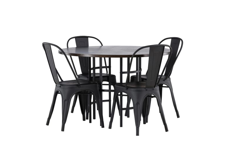 Copenhagen Matgrupp 115 cm Rund med 4 Tempe Stolar - Svart - Products - Möbler - Bord & matgrupp - Matgrupp