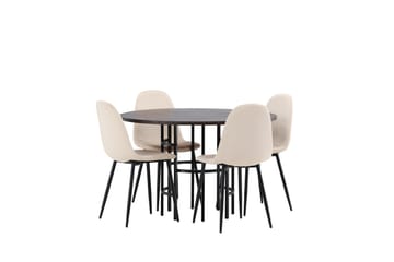 Copenhagen Matgrupp 115 cm Rund med 4 Polar stolar - Beige - Products - Möbler - Bord & matgrupp - Matgrupp