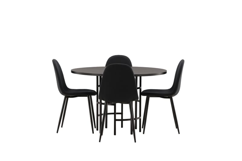 Copenhagen Matgrupp 115 cm Rund med 4 Polar stolar - Svart - Products - Möbler - Bord & matgrupp - Matgrupp