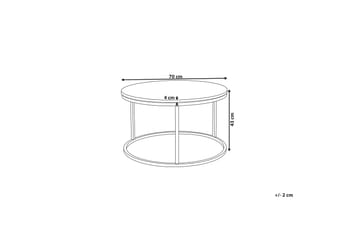 Coralla Soffbord 70 cm Runt Marmormönster - Vit/Koppar - Products - Möbler - Bord & matgrupp - Soffbord