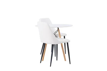 Danburi Matgrupp 60 cm Rund med 2 Night stolar - Vit - Products - Möbler - Bord & matgrupp - Matgrupp