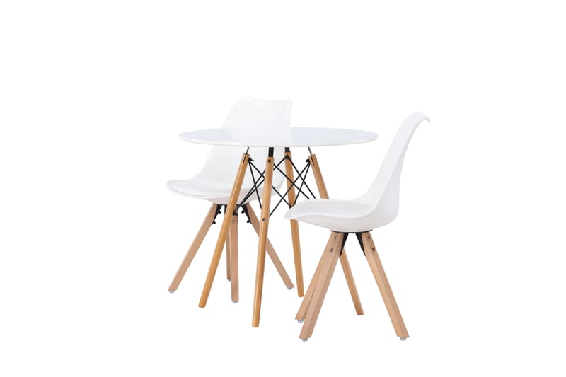 Danburi Matgrupp  60 cm Rund med 2 Zeno stolar - Vit - Products - Möbler - Bord & matgrupp - Matgrupp