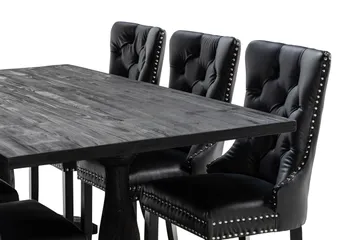 Dijon Matgrupp 200 cm inkl 6 Bergviken Stolar Konstläder - Brun - Products - Möbler - Bord & matgrupp - Matgrupp