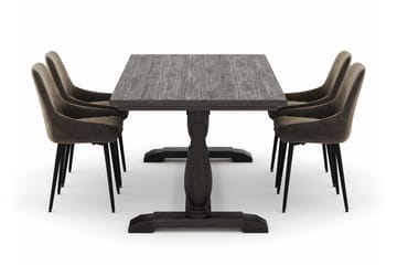 Dijon Matgrupp 200x100cm med 4 Alsarp Matstolar - Brun - Products - Möbler - Bord & matgrupp - Matgrupp