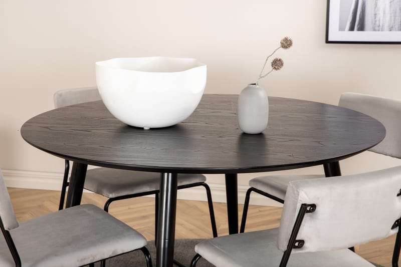 Dipp Matgrupp 115 cm Rund med 4 Kenth stolar - Svart - Products - Möbler - Bord & matgrupp - Matgrupp