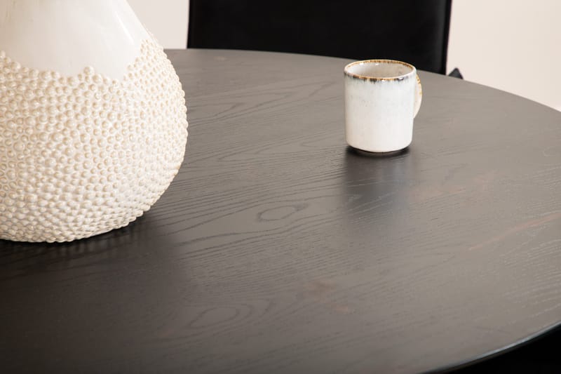 Dipp Matgrupp 115 cm Rund med 4 Petra stolar - Svart - Products - Möbler - Bord & matgrupp - Matgrupp