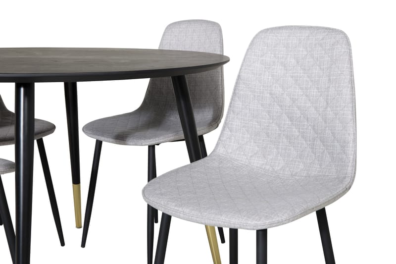 Dipp Matgrupp 115 cm Rund med 4 Polar stolar - Svart/Guld - Products - Möbler - Bord & matgrupp - Matgrupp