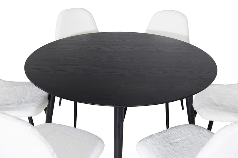 Dipp Matgrupp 115 cm Rund med 6 Polar stolar - Svart - Products - Möbler - Bord & matgrupp - Matgrupp