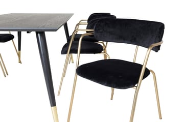 Dipp Matgrupp 180 cm Rektangulär med 6 Arrow stolar - Svart/Guld - Products - Möbler - Bord & matgrupp - Matgrupp