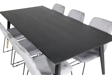 Dipp Matgrupp 180 cm Rektangulär med 6 Muce stolar - Svart/Guld - Products - Möbler - Bord & matgrupp - Matgrupp