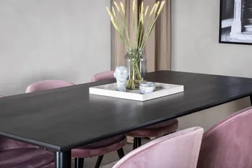 Dipp Matgrupp 180 cm Rektangulär med 6 Velvet stolar - Svart - Products - Möbler - Bord & matgrupp - Matgrupp
