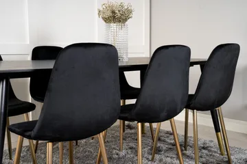 Dipp Matgrupp 180 cm Rektangulär med 6 Polar stolar - Svart/Guld - Products - Möbler - Bord & matgrupp - Matgrupp