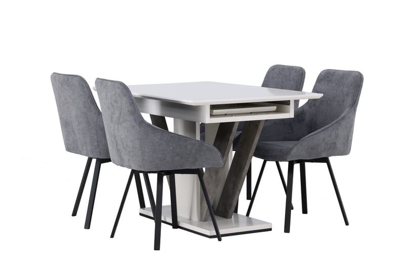 Disa Matgrupp 120 cm Rektangulär med 4 Rosie stolar - Svart - Products - Möbler - Bord & matgrupp - Matgrupp
