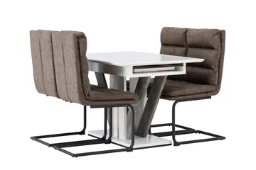 Disa Matgrupp 120 cm Rektangulär med 4 Zizo stolar - Brun - Products - Möbler - Bord & matgrupp - Matgrupp