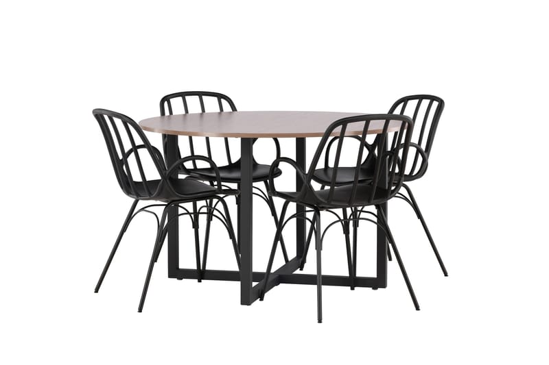 Durango Matgrupp 120 cm Rund med 4 Dyrön Stolar - Valnöt - Products - Möbler - Bord & matgrupp - Matgrupp