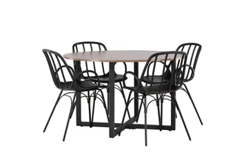 Durango Matgrupp 120 cm Rund med 4 Dyrön Stolar - Valnöt - Products - Möbler - Bord & matgrupp - Matgrupp