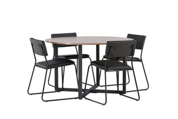 Durango Matgrupp 120 cm Rund med 4 Kenth Stolar - Valnöt - Products - Möbler - Bord & matgrupp - Matgrupp