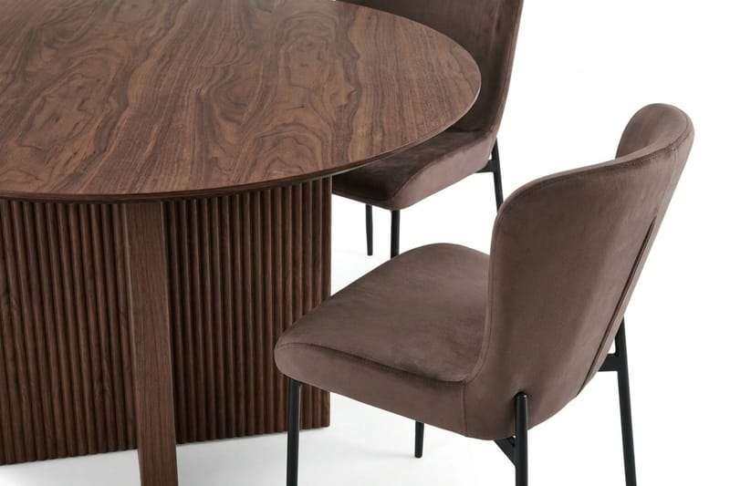 Edda Matgrupp runt 110 cm Valnöt med 4 Elsie Matstolar - Valnöt/Brun - Products - Möbler - Bord & matgrupp - Matgrupp