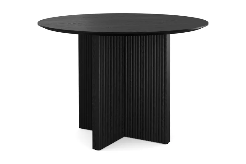 Edda Runt Matbord 110cm Fanér, Svartlaserad ek