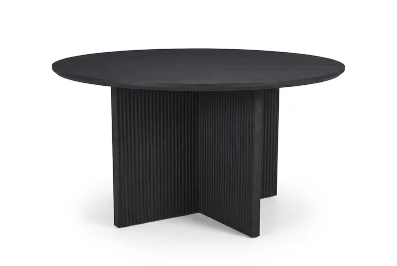 Edda Soffbord Rund 85 cm, Svartlaserad ek