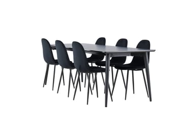 Ellis Matgrupp 230 cm Rektangulär med 6 Polar stolar - Svart/Svart - Products - Möbler - Bord & matgrupp - Matgrupp