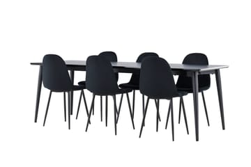 Ellis Matgrupp 230 cm Rektangulär med 6 Polar stolar - Svart/Svart - Products - Möbler - Bord & matgrupp - Matgrupp