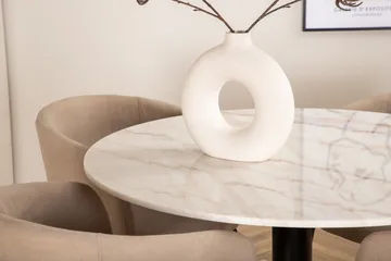 Estelle Matgrupp 106 cm Rund med 4 Berit stolar - Beige - Products - Möbler - Bord & matgrupp - Matgrupp