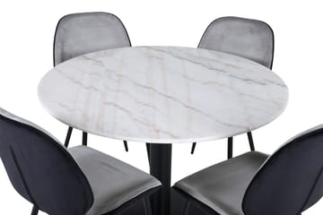 Estelle Matgrupp 106 cm Rund med 4 Emma stolar - Svart - Products - Möbler - Bord & matgrupp - Matgrupp