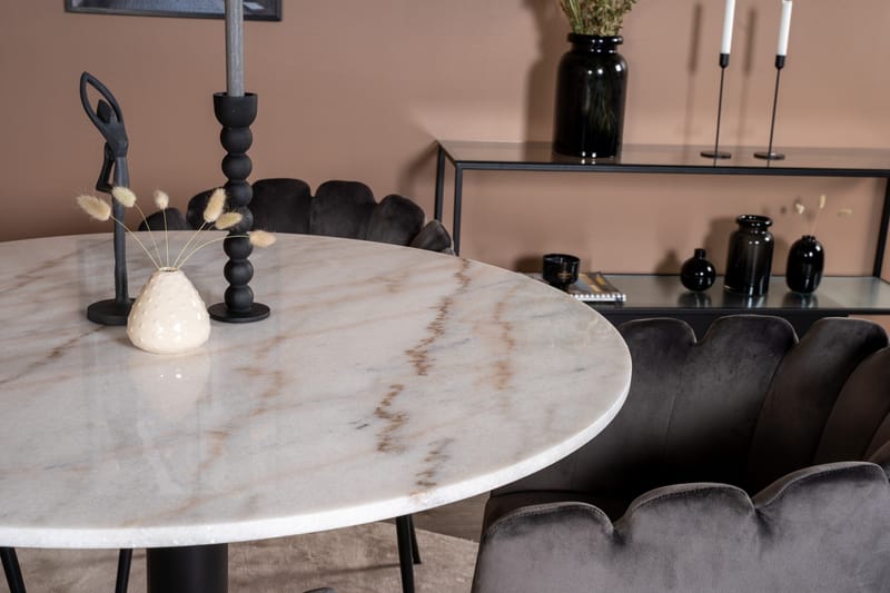 Estelle Matgrupp 106 cm Rund med 4 Limhamn stolar - Svart - Products - Möbler - Bord & matgrupp - Matgrupp