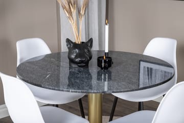 Estelle Matgrupp 106 cm Rund med 4 Polar stolar - Svart/Guld - Products - Möbler - Bord & matgrupp - Matgrupp