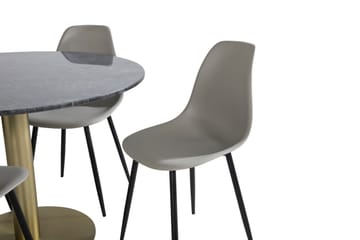 Estelle Matgrupp 106 cm Rund med 4 Polar stolar - Svart/Guld - Products - Möbler - Bord & matgrupp - Matgrupp
