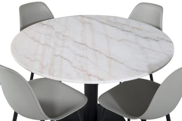 Estelle Matgrupp 106 cm Rund med 4 Polar stolar - Svart - Products - Möbler - Bord & matgrupp - Matgrupp
