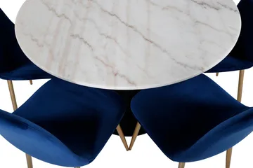 Estelle Matgrupp 106 cm Rund med 6 Polar stolar - Svart - Products - Möbler - Bord & matgrupp - Matgrupp