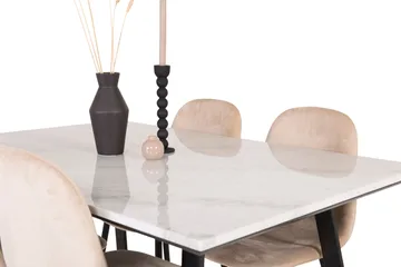 Estelle Matgrupp 140 cm Rektangulär med 4 Polar stolar - Beige - Products - Möbler - Bord & matgrupp - Matgrupp
