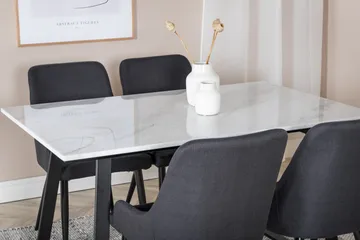 Estelle Matgrupp 140 cm Rektangulär med 4 Plaza stolar - Svart - Products - Möbler - Bord & matgrupp - Matgrupp
