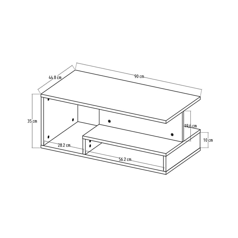 Fenlo Soffbord 90x35x44,8 cm - Vit sapphire-ek - Products - Möbler - Bord & matgrupp - Soffbord